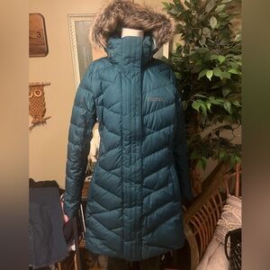 Marmot 700 Fill Puffer Coat Faux Fur Trim